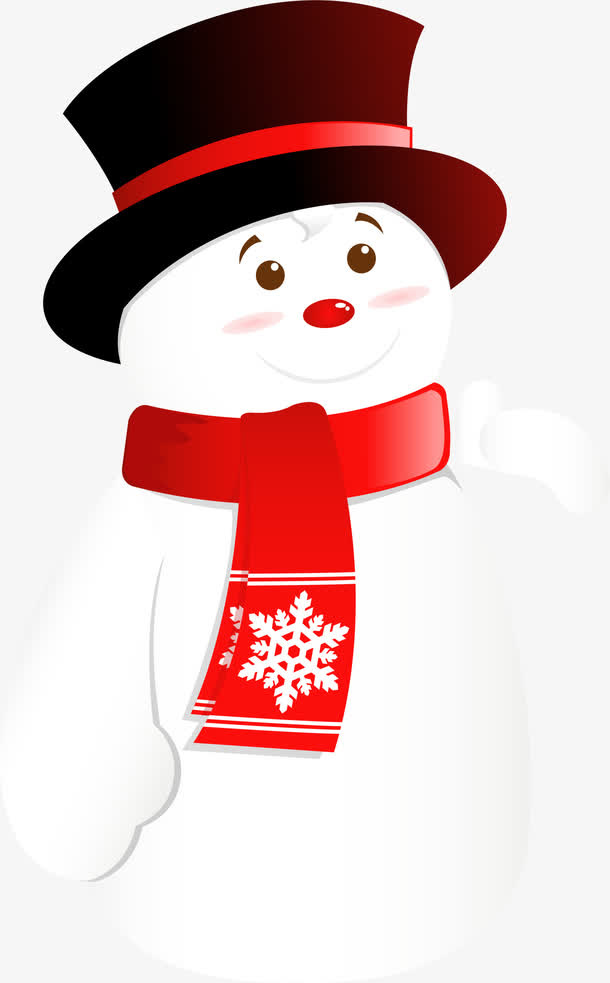 卡通带帽雪人免抠
