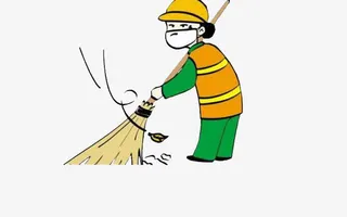 卡通风格环卫清洁工图案免抠