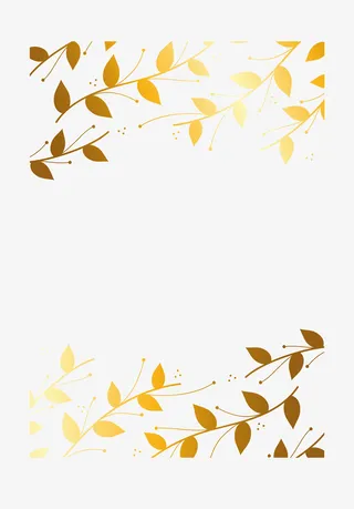 金箔纸树枝边框免抠