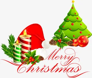 圣诞树帽子蜡烛圣诞节免抠