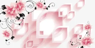 立体牡丹背景墙