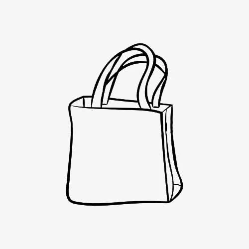 纸袋款拎包简笔画免抠