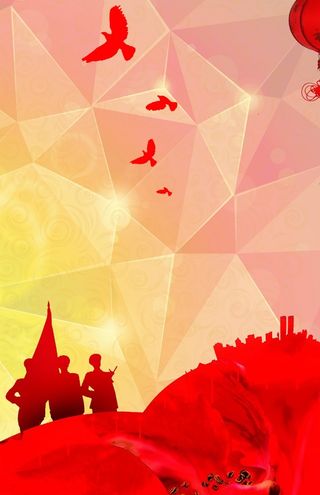 红色质感几何军人党建海报背景素材