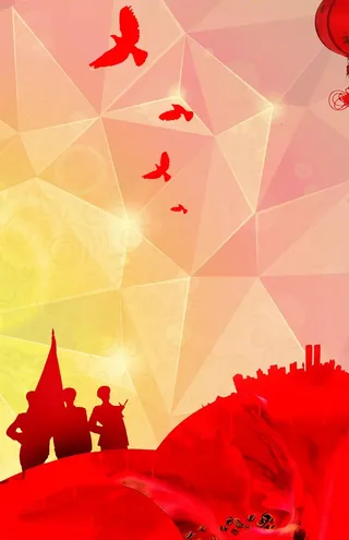 红色质感几何军人党建海报背景素材