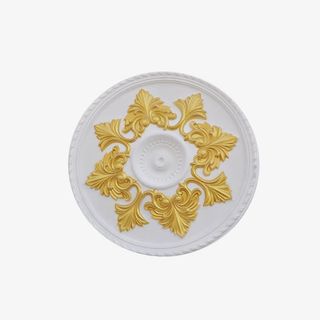 产品实物带金花纹石膏线条圆形板免抠