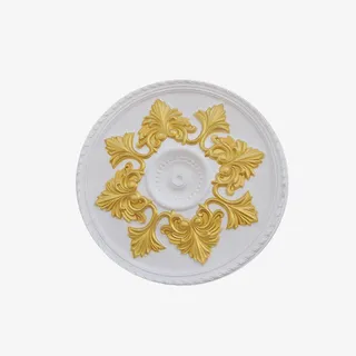 产品实物带金花纹石膏线条圆形板免抠