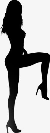 黑色窈窕女人剪影金秋免抠