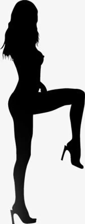 黑色窈窕女人剪影金秋免抠