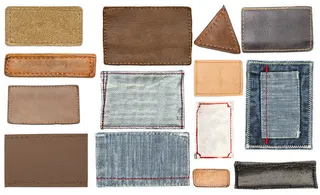 牛仔裤与皮革标签免抠