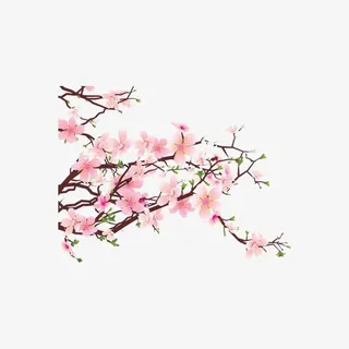 粉色梅花免抠漂浮叶子元素