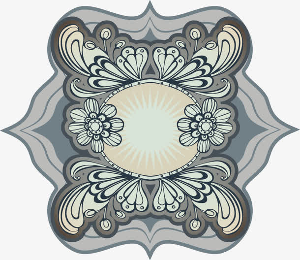 欧式花纹边框装饰免抠