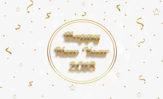 金色彩带花纹新年免抠字体元素