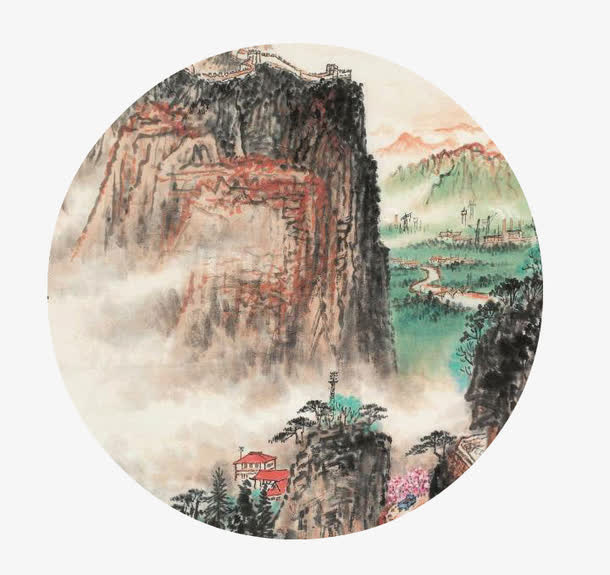 大师级水墨山水画免抠
