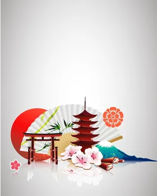 矢量清新日本旅游背景高清