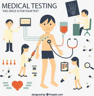 卡通医疗检查插画信息图矢量素材免抠