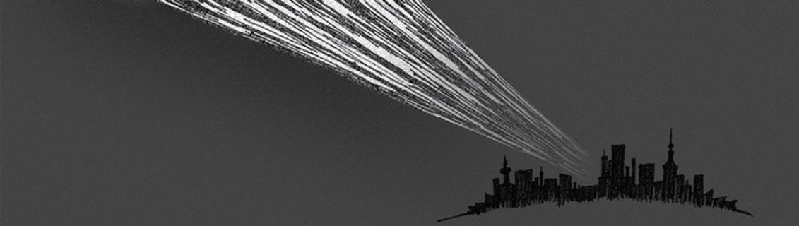 黑白手绘城市之光高清