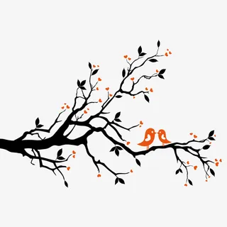 树枝上的鸟免抠