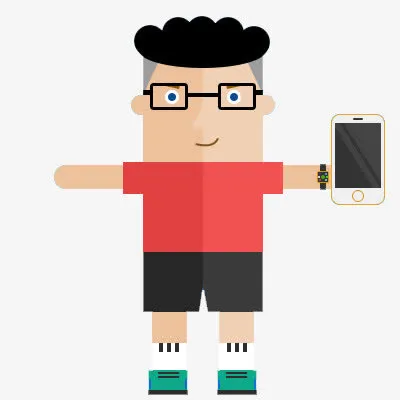 拿手机的男孩免抠