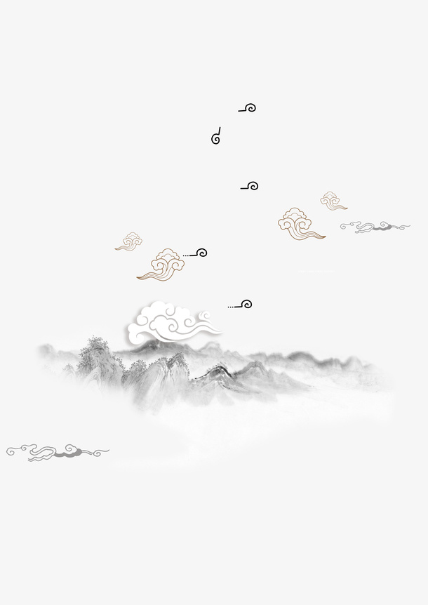 山水装饰物件免抠