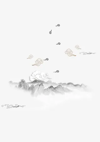 山水装饰物件免抠