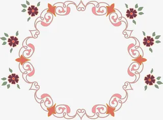 复古欧式浮雕花邀请函免抠