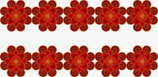 红色中国风古典花纹中秋免抠