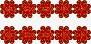 红色中国风古典花纹中秋免抠