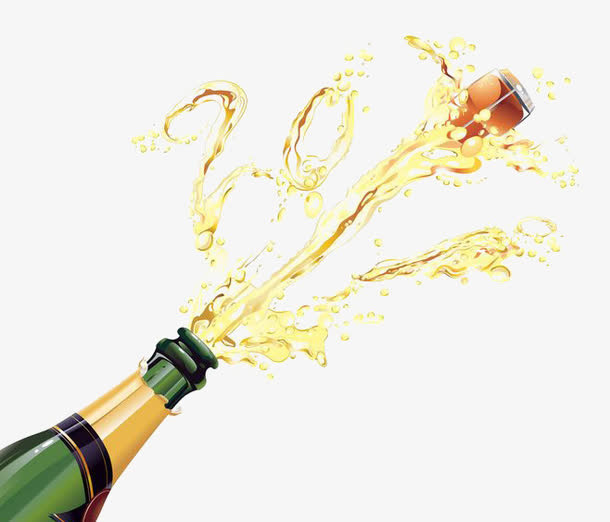 开启的香槟免抠