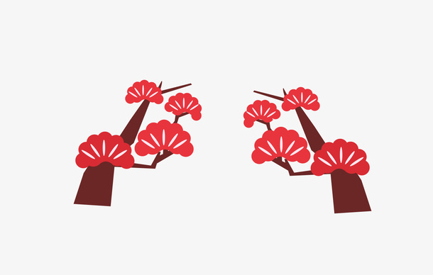 红花树新年好免抠