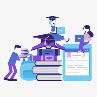 老师在线培训迷你人物免抠