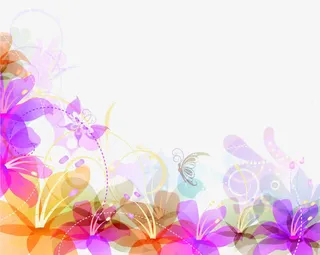 梦幻野花花边免抠