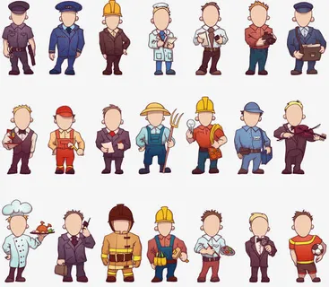 矢量手绘职业人物免抠