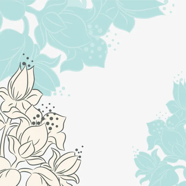 手绘花朵框架免抠