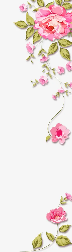 手绘鲜艳花朵花瓣枝叶免抠