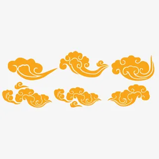 祥云复古元素装饰图案中式元素免抠