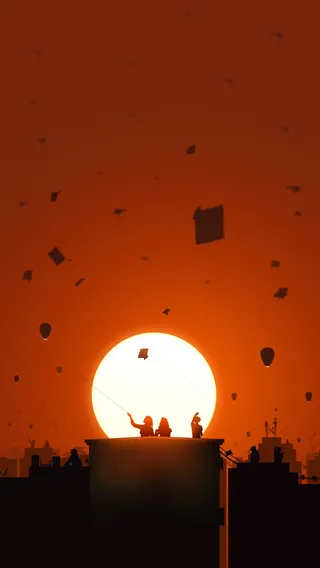 橙色扁平H5背景高清