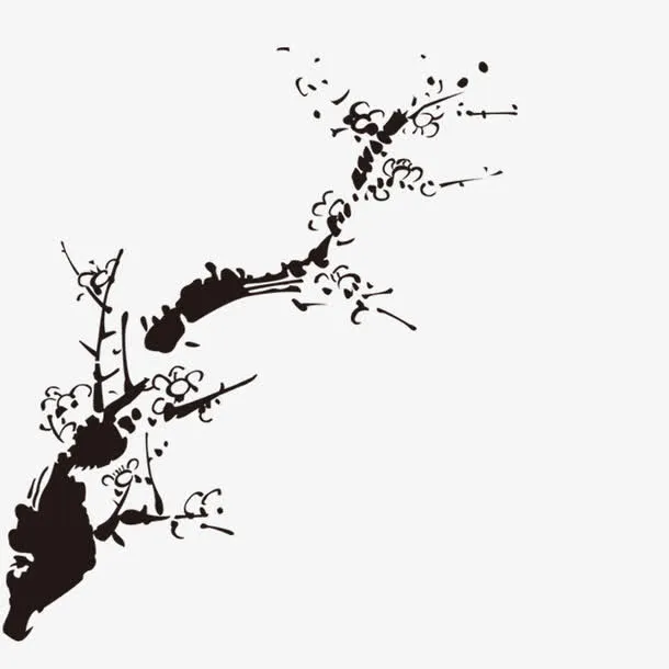手绘桃花树免抠
