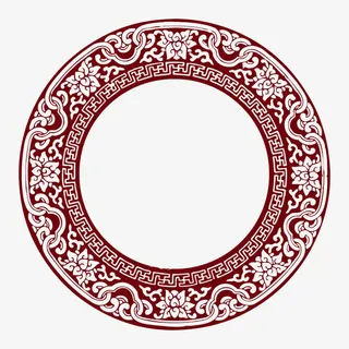 中式花纹圆形边框PNG图片免抠 中式花纹圆形边框PNG图片免抠