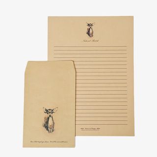 复古麋鹿信封信笺免抠