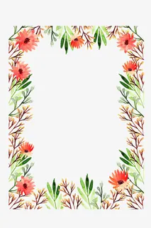 水彩春天气息花藤边框免抠