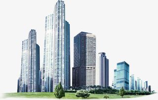 高清摄影繁华都市大公司高楼林立免抠