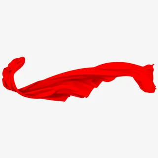 红色旗帜随风飘动免抠