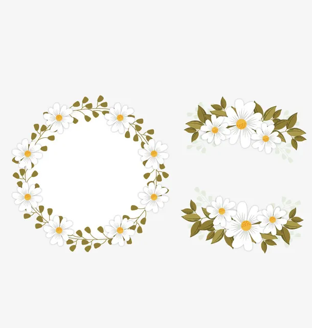 矢量菊花花环免抠