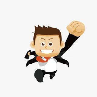 奔跑的西装职业男人卡通插图免抠