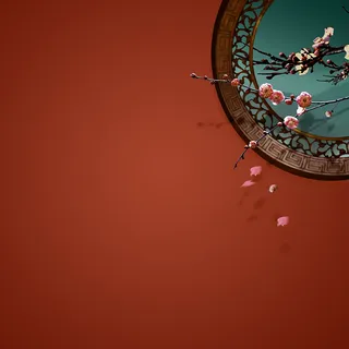 中国风墙面窗户化妆品PSD分层主图背景高清