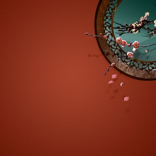 中国风墙面窗户化妆品PSD分层主图背景高清