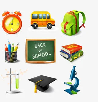 学习文具图标设计矢量素材免抠