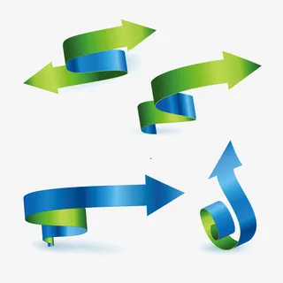 蓝绿现代化产品介绍箭头免抠