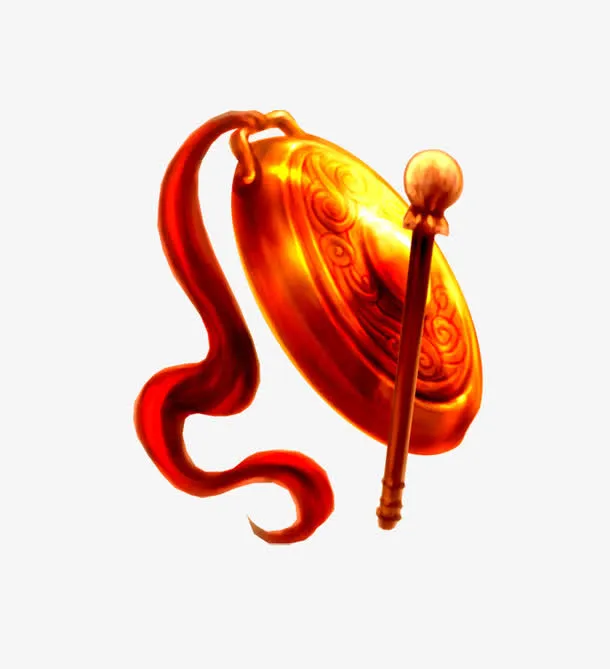 锣 飘带 敲槌免抠