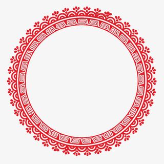 中国 传统年 吉祥如意花环 png素材免抠